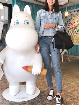 「AIR SPACE（エアースペース）のアイテム（ジャケット/アウター）」を使った、yiさん（レディース・162cm）の春コーディネート