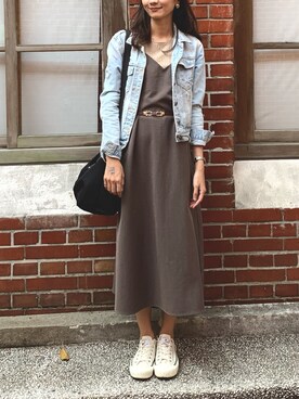 「AIR SPACE（エアースペース）のアイテム（ジャケット/アウター）」を使った、yiさん（レディース・162cm）の春コーディネート