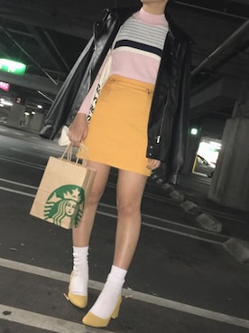 「NADIA FLORES EN EL CORAZON（ナディアフローレスエンエルコラソン）のアイテム（ジャケット/アウター）」を使った、momokaさん（レディース・161cm）の冬コーディネート