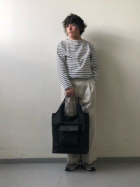 「FORK&SPOON（フォークアンドスプーン）のFORK&SPOON　ボートネックボーダー（Tシャツ/カットソー）」を使った、さとすけさん（メンズ・164cm）の冬コーディネート