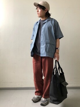 「URBAN RESEARCH DOORS（アーバンリサーチドアーズ）のハードマンズリネン 2タックトラウザー（その他パンツ）」を使った、さとすけさん（メンズ・163cm）の春コーディネート