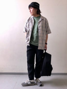 「FRUIT OF THE LOOM（フルーツオブザルーム）のアイテム（帽子）」を使った、さとすけさん（メンズ・163cm）の春コーディネート