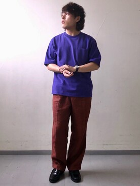 「URBAN RESEARCH DOORS（アーバンリサーチドアーズ）のハードマンズリネン 2タックトラウザー（その他パンツ）」を使った、さとすけさん（メンズ・163cm）の春コーディネート