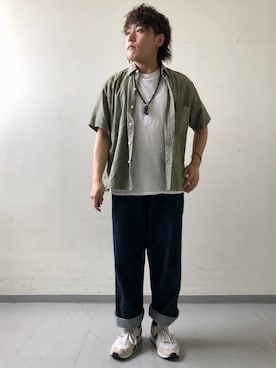 「FRUIT OF THE LOOM（フルーツオブザルーム）のアイテム（トップス）」を使った、さとすけさん（メンズ・163cm）の春コーディネート