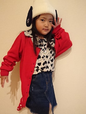 「アイテム（スカート）」を使った、aoaoさん（キッズ・100cm）の冬コーディネート