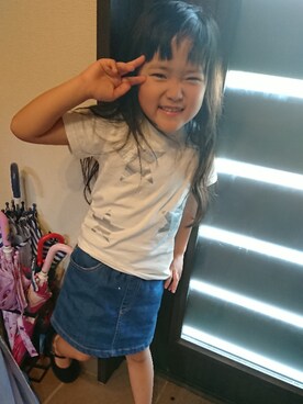 「アイテム（スカート）」を使った、aoaoさん（キッズ・100cm）の春コーディネート