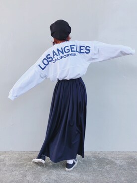 YUKIさんの「GRAMICCI  × BEAMS BOY / 別注 ギャバ ロング スカート」を使ったコーディネート