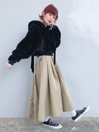 YUKI使用「PAMEO POSE（BOA HOODIE POLLOVER）」的時尚穿搭