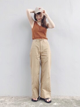 フロントボタンノースリーブプルオーバー を使った人気ファッションコーディネート Wear