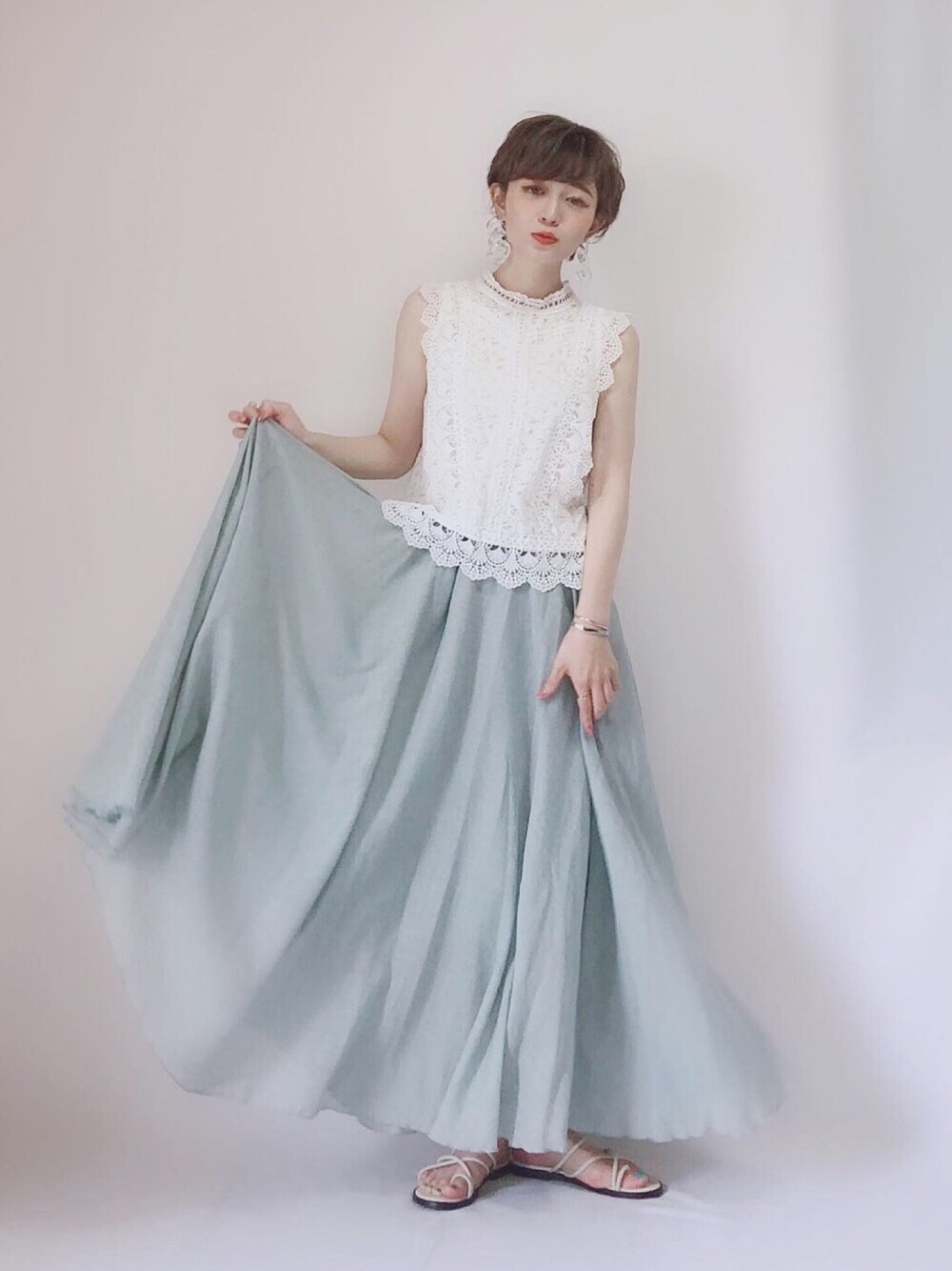 YUKIさんの「リネンマキシ丈スカート（La-gemme）」を使ったコーディネート