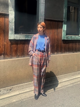 「PENDLETON（ペンドルトン）のアイテム（ジャケット/アウター）」を使った、こざるさん（レディース・158cm）の春コーディネート