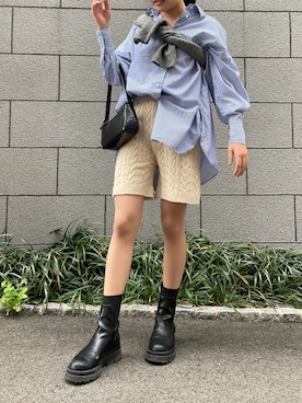 「stradivarius（ストラディバリウス）のアイテム（ブーティ）」を使った、minaさん（レディース・163cm）の春コーディネート