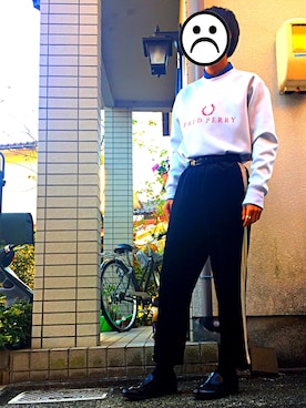 「フレッドペリー」｜「アイテム（ジャージ）」を使った、Shinさん（メンズ・178cm）の秋コーディネート