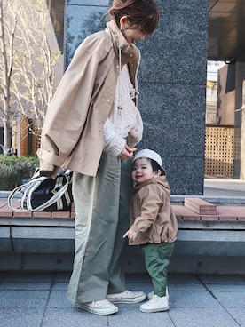 「TODAYFUL（トゥデイフル）のアイテム（ナイロンジャケット）」を使った、maikoさん（レディース・161cm）の春コーディネート