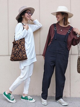 「SLOBE IENA（スローブイエナ）のアイテム（ハット）」を使った、maikoさん（レディース・161cm）の秋コーディネート