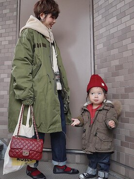 「ZAKKA-BOX（ザッカボックス）の【NOVE-16】キルティングチェーンバッグM（ショルダーバッグ）」を使った、maikoさん（レディース・161cm）の冬コーディネート