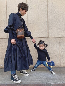 「チャックテイラー」｜「アイテム（ワンピース/ドレス）」を使った、maikoさん（レディース・161cm）の冬コーディネート