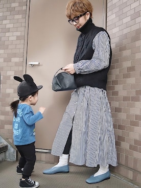 「春めきシューズ」｜「アイテム（シャツワンピース）」を使った、maikoさん（レディース・161cm）の春コーディネート