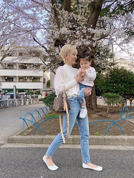 「MOUSSY（マウジー）のMVS SKINNY（デニムパンツ）」を使った、maikoさん（レディース・161cm）の春コーディネート