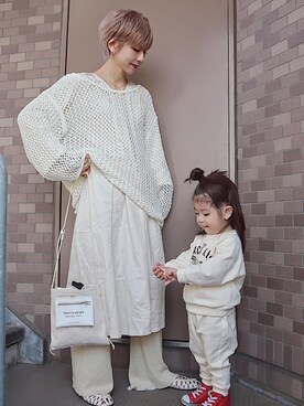 「アイテム（パンプス、ホワイト系）」を使った、maikoさん（レディース・161cm）の春コーディネート
