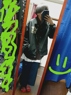 「no brand（ノーブランド）のアイテム（ブルゾン）」を使った、it00000さん（メンズ・171cm）の春コーディネート