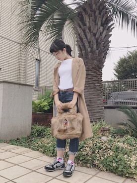 「NATURAL BEAUTY BASIC（ナチュラルビューティーベーシック）のアイテム（その他アウター）」を使った、Riさん（レディース・159cm）の秋コーディネート