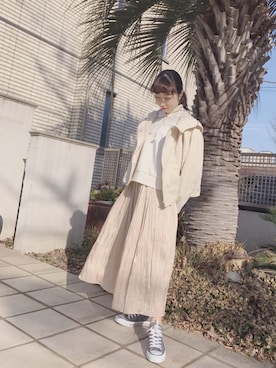 「RAY CASSIN（レイカズン）のアイテム（マウンテンパーカー）」を使った、Riさん（レディース・159cm）の春コーディネート
