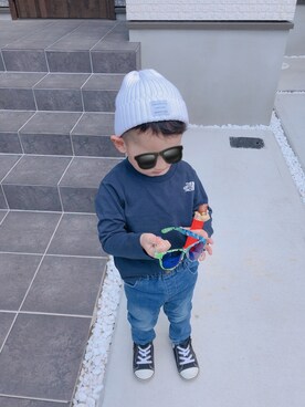 「ノースフェイス」｜M;mamaさん（キッズ・90cm）の春コーディネート