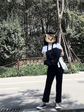 「休闲」｜「アイテム（ブルゾン）」を使った、糖果さん（レディース・162cm）の夏コーディネート