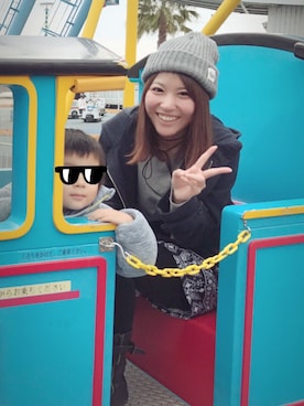「子どもとお出かけ」｜わけありちゃん。さん（レディース・158cm）の冬コーディネート
