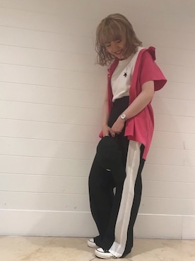 「CONVERSE TOKYO（コンバーストウキョウ）のアイテム（帽子）」を使った、MANAさん（レディース・153cm）の夏コーディネート