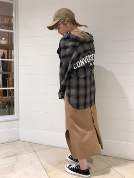 「CONVERSE TOKYO（コンバーストウキョウ）のアイテム（帽子）」を使った、MANAさん（レディース・153cm）の夏コーディネート
