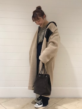 「CONVERSE TOKYO（コンバーストウキョウ）のアイテム（その他アウター）」を使った、MANAさん（レディース・152cm）の秋コーディネート