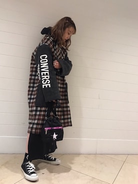 「CONVERSE TOKYO（コンバーストウキョウ）のアイテム（その他アウター）」を使った、MANAさん（レディース・152cm）の秋コーディネート