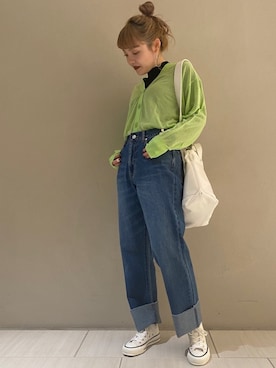 「ネオンカラー」｜MANAさん（レディース・153cm）の冬コーディネート
