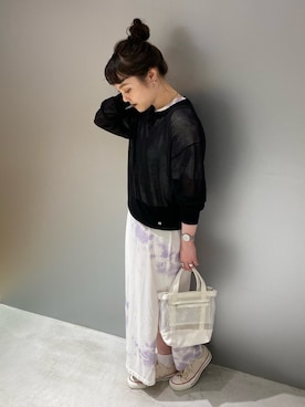 「CONVERSE TOKYO（コンバーストウキョウ）のアイテム」を使った、MANAさん（レディース・153cm）の夏コーディネート