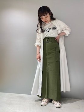 「CONVERSE TOKYO（コンバーストウキョウ）のアイテム」を使った、MANAさん（レディース・153cm）の夏コーディネート