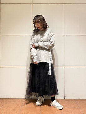 「CONVERSE TOKYO（コンバーストウキョウ）のアイテム」を使った、MANAさん（レディース・153cm）の秋コーディネート