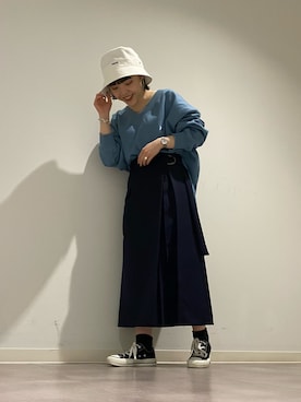 「CONVERSE TOKYO（コンバーストウキョウ）のアイテム（帽子）」を使った、MANAさん（レディース・153cm）の春コーディネート
