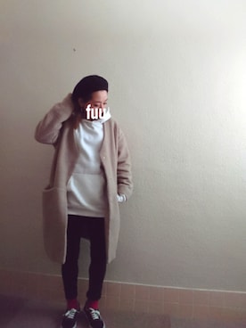 「Samansa Mos2 blue（サマンサモスモスブルー）のアイテム（その他アウター）」を使った、fuuさん（レディース・158cm）の冬コーディネート