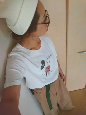 「Samansa Mos2 blue（サマンサモスモスブルー）のアイテム（パンツ、オレンジ系）」を使った、fuuさん（レディース・158cm）の夏コーディネート