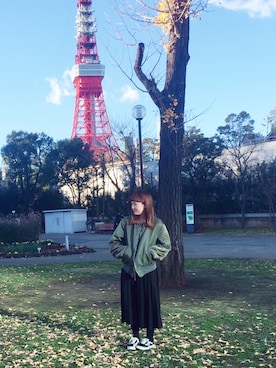 「アイテム（タイツ/ストッキング）」を使った、a k a n eさん（レディース・165cm）の冬コーディネート