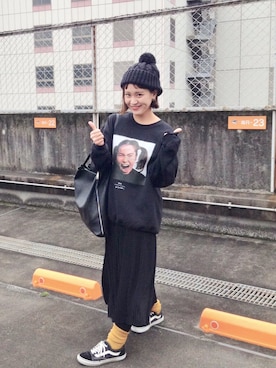 「アイテム（タイツ/ストッキング）」を使った、a k a n eさん（レディース・165cm）の冬コーディネート