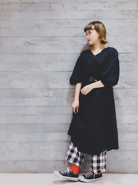 「Another Edition（アナザーエディション）のアイテム（ワンピース/ドレス）」を使った、a k a n eさん（レディース・166cm）の春コーディネート
