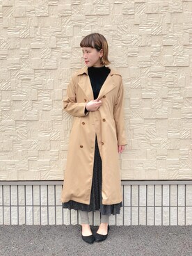 「haco!（ハコ）のアイテム（トレンチコート）」を使った、a k a n eさん（レディース・166cm）の春コーディネート