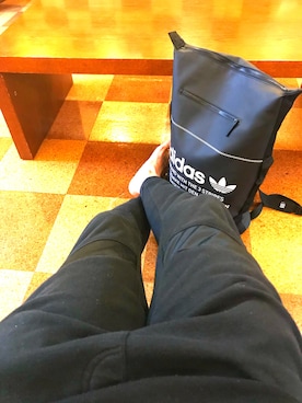 「adidas（アディダス）のエヌエムディー バックパック [NMD BACKPACK S] オリジナルス（バックパック/リュック、ブラック系）」を使った、ryu.kさん（メンズ・177cm）の秋コーディネート