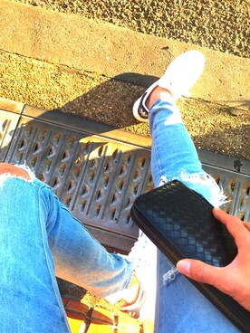 「adidas（アディダス）のadidas アディダス STAN SMITH スタンスミス M20325 R.WHITE/R.WHITE/NEW.NAVY(ホワイト×ネイビー）         （スニーカー、ホワイト系）」を使った、ryu.kさん（メンズ・177cm）の冬コーディネート