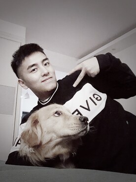 「GIVENCHY（ジバンシイ）のアイテム（パーカー）」を使った、IkeZhanさん（メンズ・173cm）の冬コーディネート