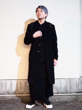 「Yohji Yamamoto（ヨウジヤマモト）のアイテム（リング）」を使った、hiroさん（メンズ・180cm）の冬コーディネート