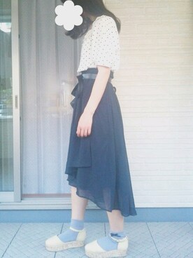 「ARROW（アロー）のアイテム（シューズ）」を使った、b u l eさん（レディース・158cm）の夏コーディネート